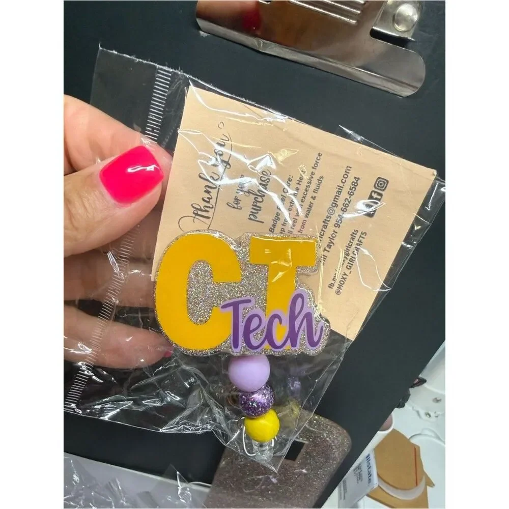 CTech Yellow & Purple Badge Reel - Tech ID Holder